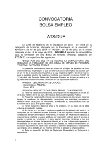 CONVOCATORIA BOLSA EMPLEO ATS/DUE