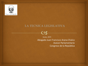 Juan Francisco Arana Chalco – La Técnica Legislativa