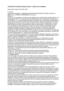 Fallo Consorcio Propietarios Pacheco de Melo 2941/47 C