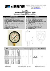 Art.: 3714 Manómetro Ø63 Conexión Radial Pressure Gauge