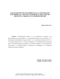 los instrumentos no jurídicos en la integración sudamericana