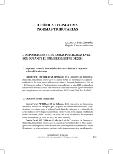 Crónica Legislativa Normas Tributarias - Gobierno