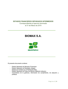 biomax sa - Superintendencia Financiera de Colombia