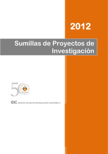 IDIC, Sumillas de investigaciones 2012