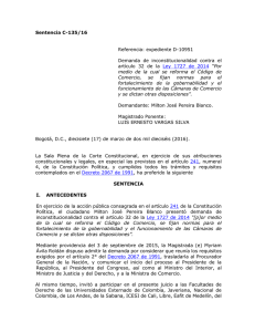 Sentencia C - 135 de 2016 - Cámara de Comercio de Bogotá