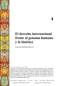 4 El derecho internacional frente al genoma humano y la bioética