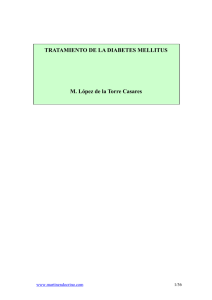 TRATAMIENTO DE LA DIABETES MELLITUS M. López de la Torre