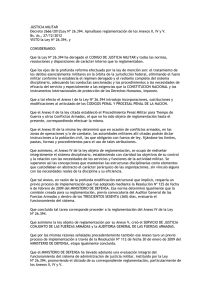 JUSTICIA MILITAR Decreto 2666/2012Ley Nº 26.394