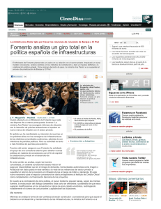 Fomento analiza un giro total en la política española de