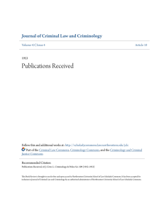 Publications Received - Scholarly Commons