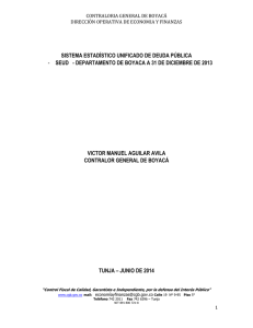 Informe de Deuda Pública Vigencia 2013