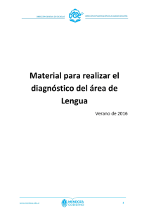 Material para realizar el diagnóstico del área de Lengua
