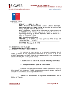 Dictámen sobre el Acoso Laboral. Precisiones a Ley 20607