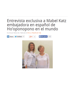Entrevista exclusiva a Mabel Katz embajadora en español de Ho