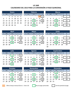 Junio Septiembre Diciembre UC ANR CALENDARIO DEL 2013