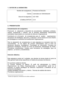 Procesos de Dirección - Instituto Tecnológico de Aguascalientes