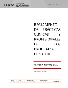 Reglamento de prácticas clínicas y profesionales