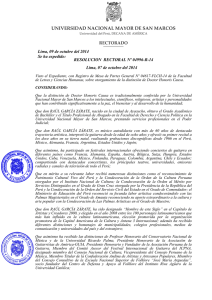 resolución rectoral nº - Universidad Nacional Mayor de San Marcos