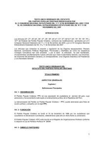 TEXTO UNICO ORDENADO DEL ESTATUTO DEL PARTIDO