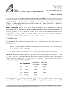 C. Informativa sobre las Tablas de Amortización 2015