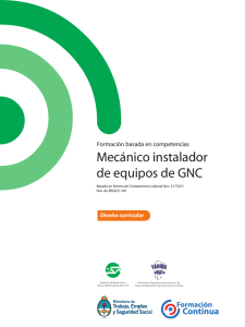 Mecánico instalador de equipos de GNC