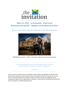 Mayo 12, 2016 – La Invitación– Tema Local Pertenencia de JuCUM –