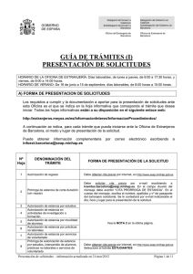 GUÍA DE TRÁMITES (I) PRESENTACIÓN DE SOLICITUDES