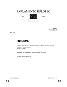 Informe Parlamento Europeo sobre la situación actual en la lucha