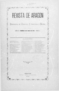 14. Revista de Aragón, año II, número 1 (12 de enero de 1879)
