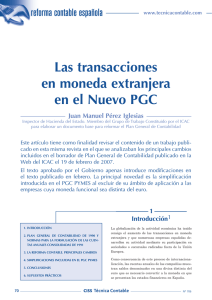 Las transacciones en moneda extranjera en el Nuevo PGC