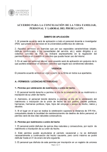 acuerdo para la conciliación de la vida familiar, personal y laboral