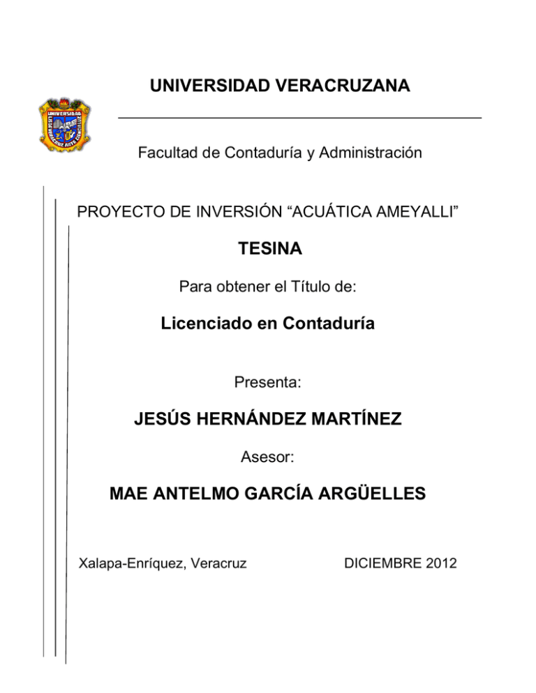 UNIVERSIDAD VERACRUZANA TESINA Licenciado En