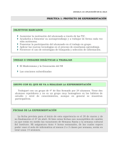 PRÁCTICA 1: PROYECTO DE EXPERIMENTACIÓN OBJETIVOS