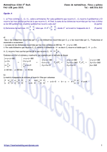 Matemáticas CCSS 2º Bach. PAU UIB junio 2015. Clases de