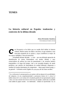 La historia cultural en España: tendencias y contextos de la