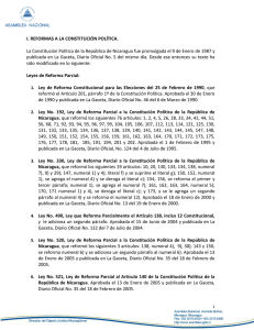 Resumen de Reformas. - Asamblea Nacional de Nicaragua
