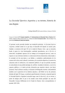 La Sociedad Sportiva Argentina y su terreno, historia de una disputa