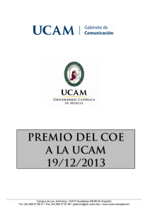 PREMIO DEL COE A LA UCAM 19/12/2013