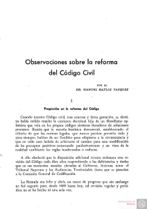 Observaciones sobre la reforma del Código Civil