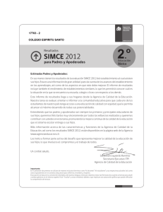 Resultados SIMCE 2012 2° Educación Básica para Padres y