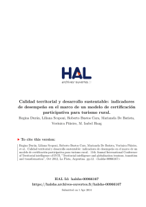 Calidad territorial y desarrollo sustentable: indicadores - Hal-SHS