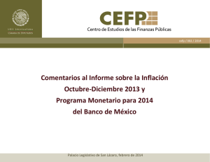 Comentarios al Informe sobre la Inflación Octubre-Diciembre