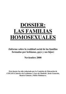 DOSSIER: LAS FAMILIAS HOMOSEXUALES