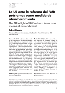 La UE ante la reforma del FMI: préstamos como medida de