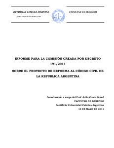 Informe para la Comisión creada por Decreto191/2011 sobre el