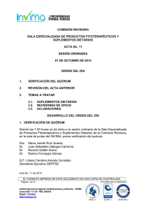 Acta No. 11 Fecha de Publicación 20-10-2014