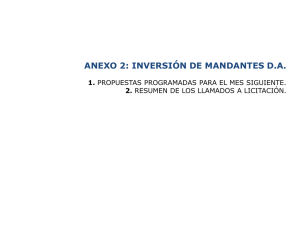 ANEXO 2: INVERSIÓN DE MANDANTES D.A. 1. PROPUESTAS