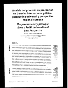 Análisis del principio de precaución en Derecho internacional