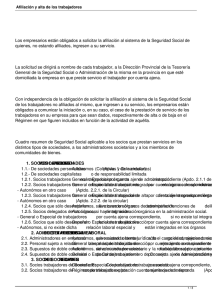 Afiliación y alta de los trabajadores