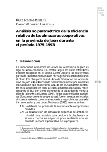 Análisis no paramétrico de la eficiencia relativa de las almazaras